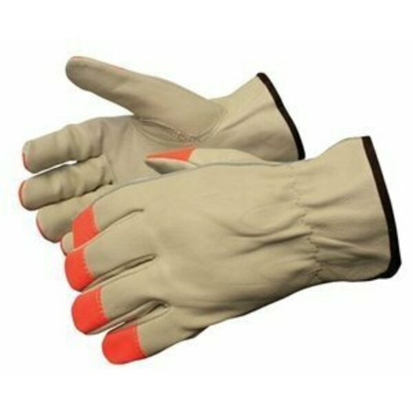 Liberty Gloves I6137f Lg. Fl.Or.Tip Gr.Leath Drive Glove-Bulk I6137FL